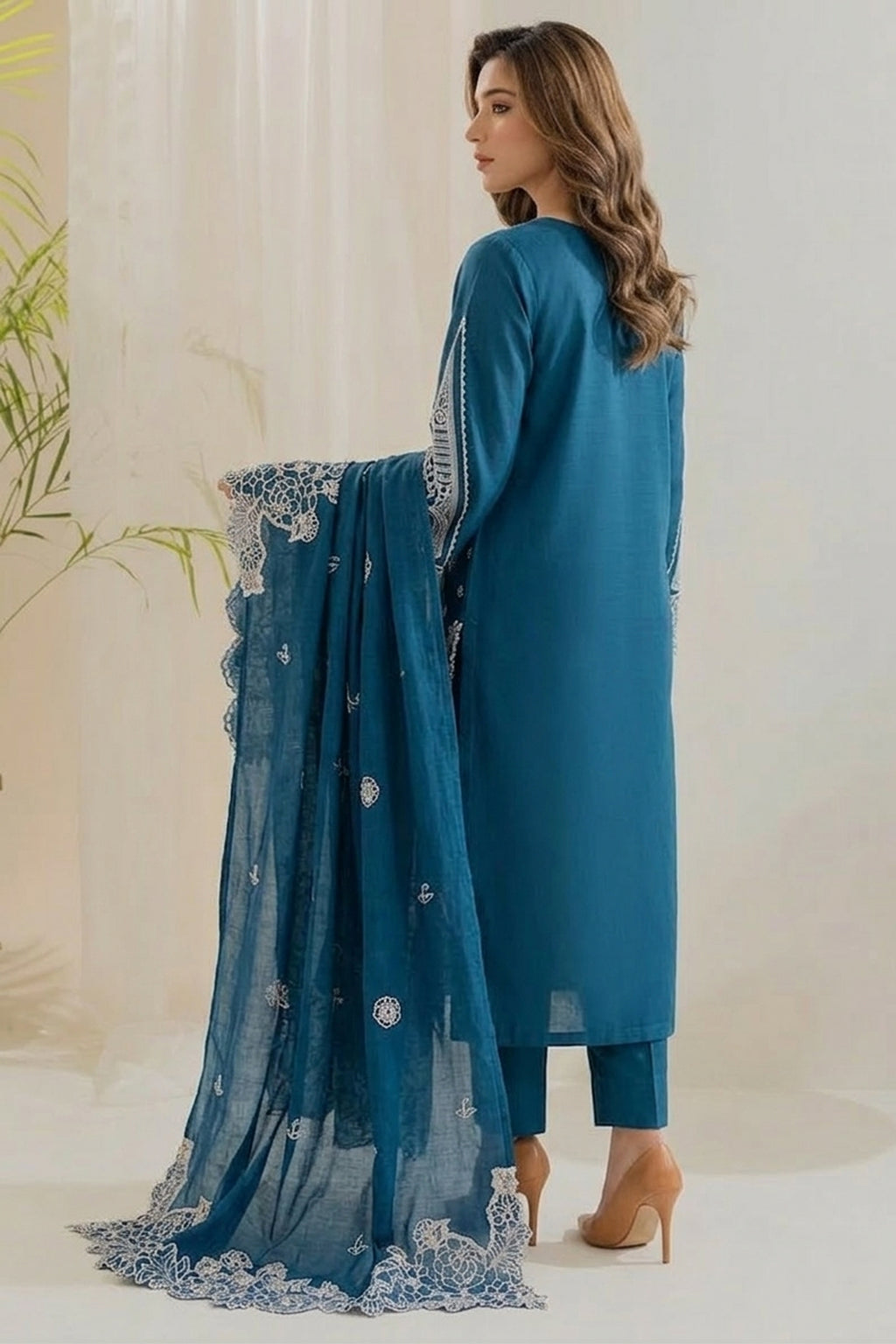 Aab-e-Neel | 3 Piece embroidered suit
