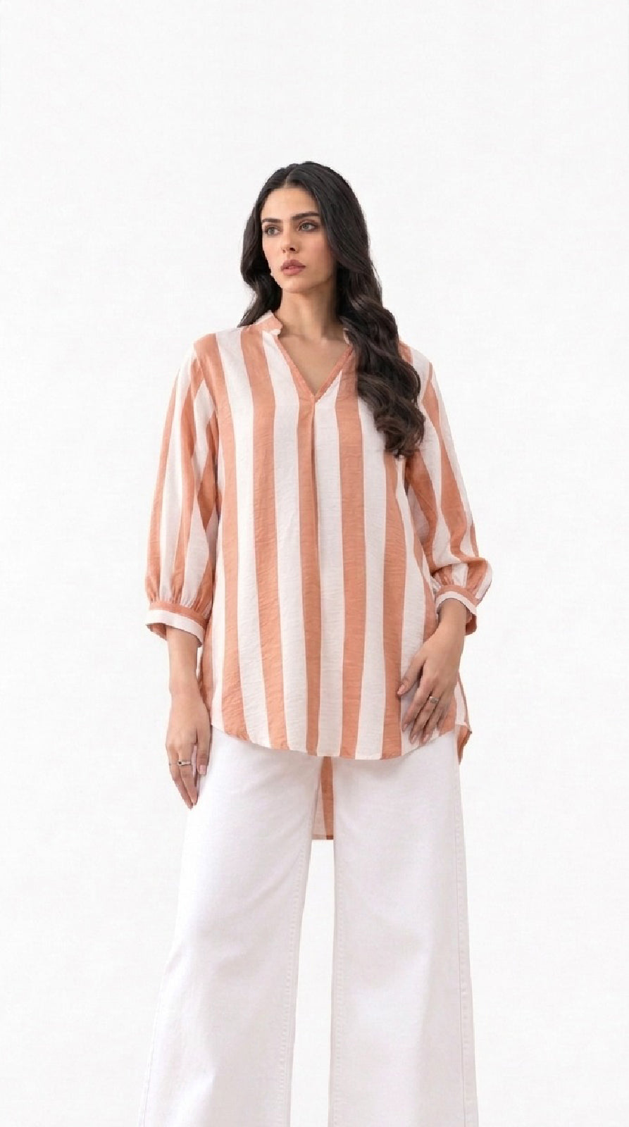 Soft Coral Cropped Shirt