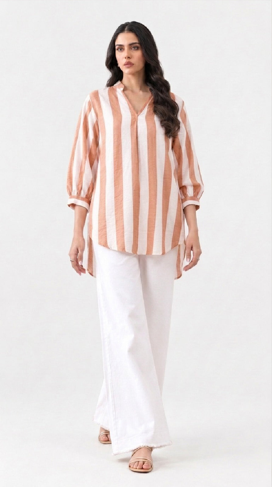 Soft Coral Cropped Shirt