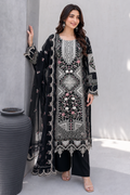 Royal Black - Luxury Embroidered Suit for Women