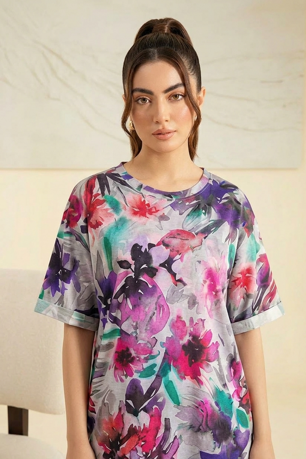 Floral Abstract– Tees & Bottom Set