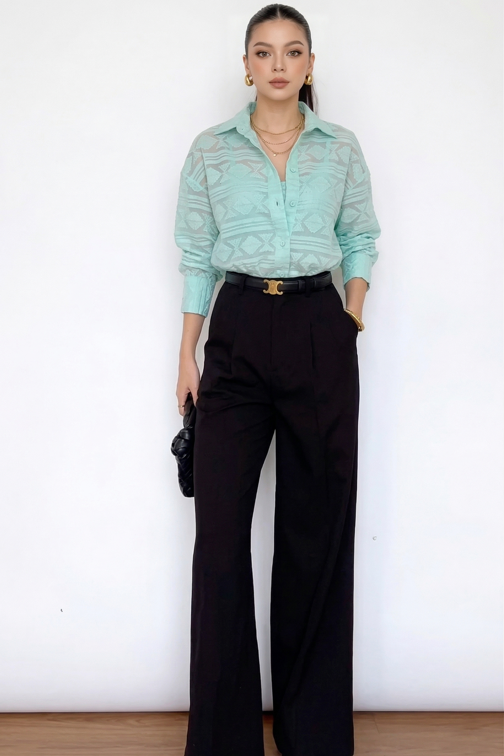 Aqua Veil Textured Shirt