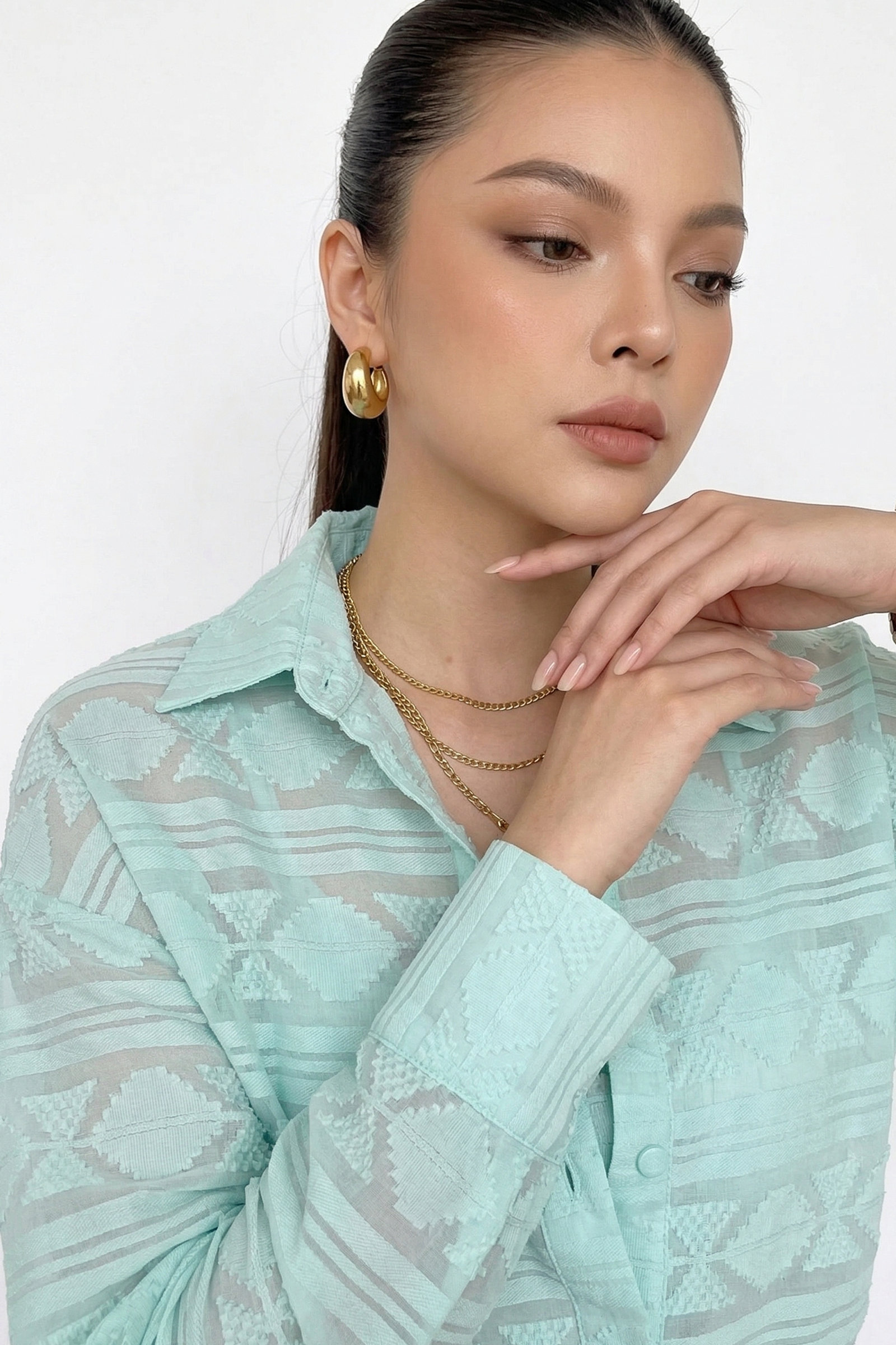 Aqua Veil Textured Shirt